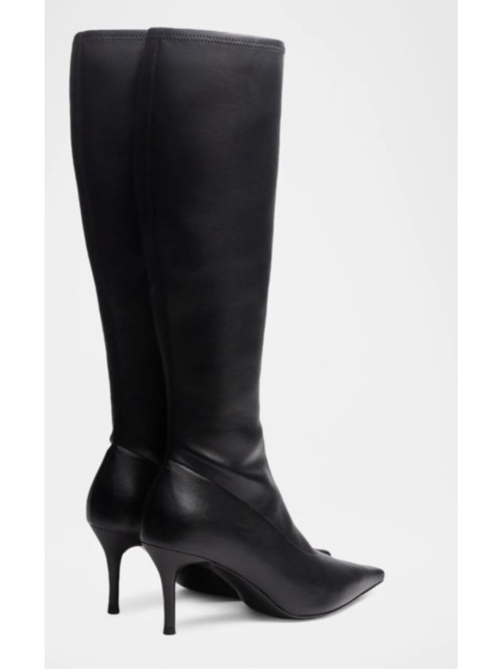 Rag & Bone Mercer Leather Knee High Boots Black Pointed Toe Kitten Heel EU 37 - Picture 6 of 16